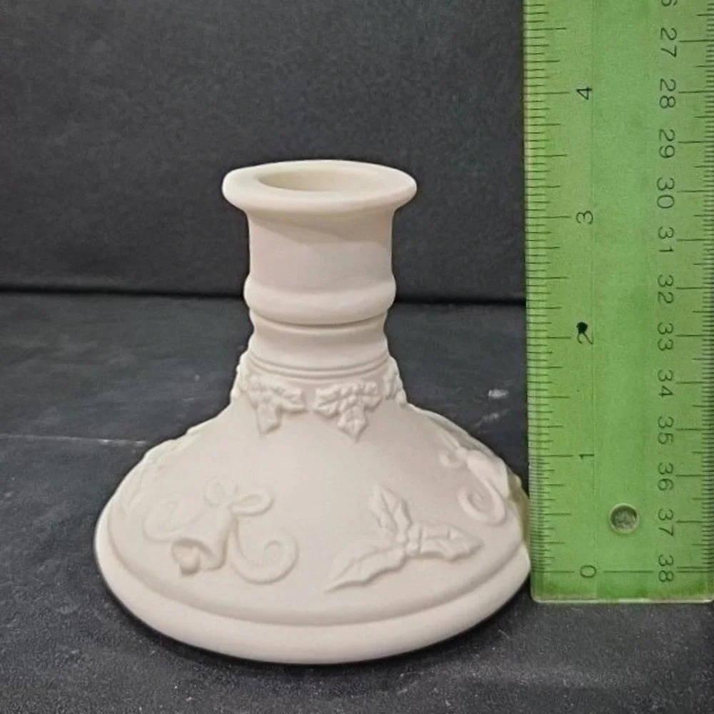 PartyLite Winterset Tealight Taper Holder, Vtg Bell & Holly Accents, Bottom Only